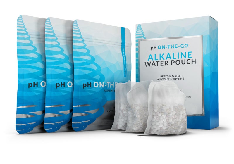Invigorated Water pH ON-The-GO Alkaline Water Filter Pouch- Portable Alkaline Water Filtration System for Your Bottle  Pitcher  Jug  Container - High pH Water - Long-Life 400 Litre/105 Gallon (3-Pack) - Image 1